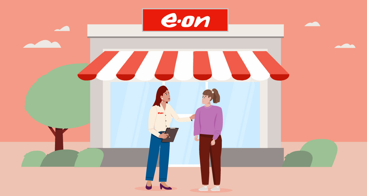 Illustrazione di un Punto E.ON: vicini alle persone sul territorio