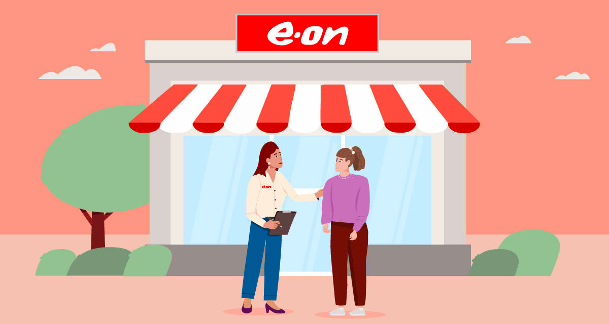 Illustrazione di un Punto E.ON: vicini alle persone sul territorio