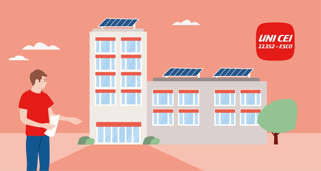 Illustrazione della certificazione UNI CEI 11352 - ESCo per E.ON