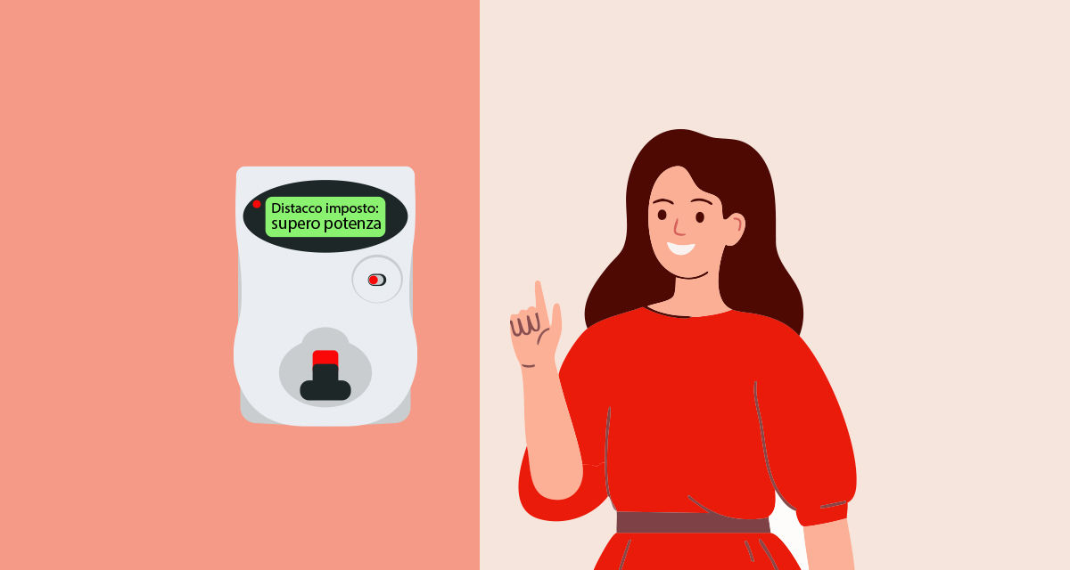 Illustrazione di un contatore elettronico con display su cui visualizzare l'eventuale distacco