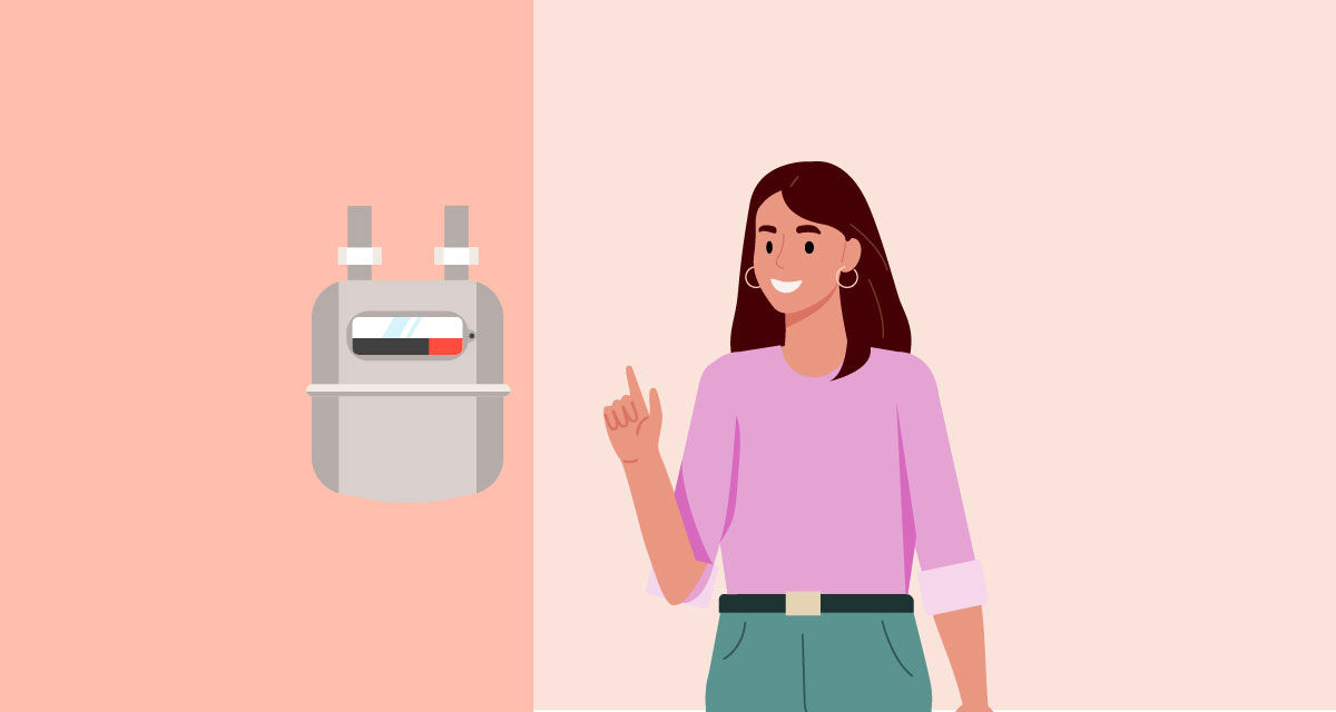 Illustrazione di un contatore pronto per l'attivazione dopo l'allaccio gas